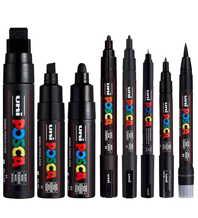 Posca Marqueurs Magiques - 8 tailles de pointes - Noir