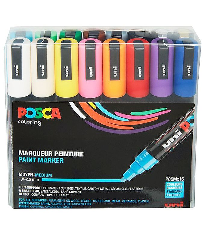 Posca Markers - PC-5M - 16 pcs. - Multicolour » Cheap Shipping