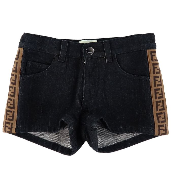 Fendi Shorts Black Denim w. Logo Band New Products Every Day