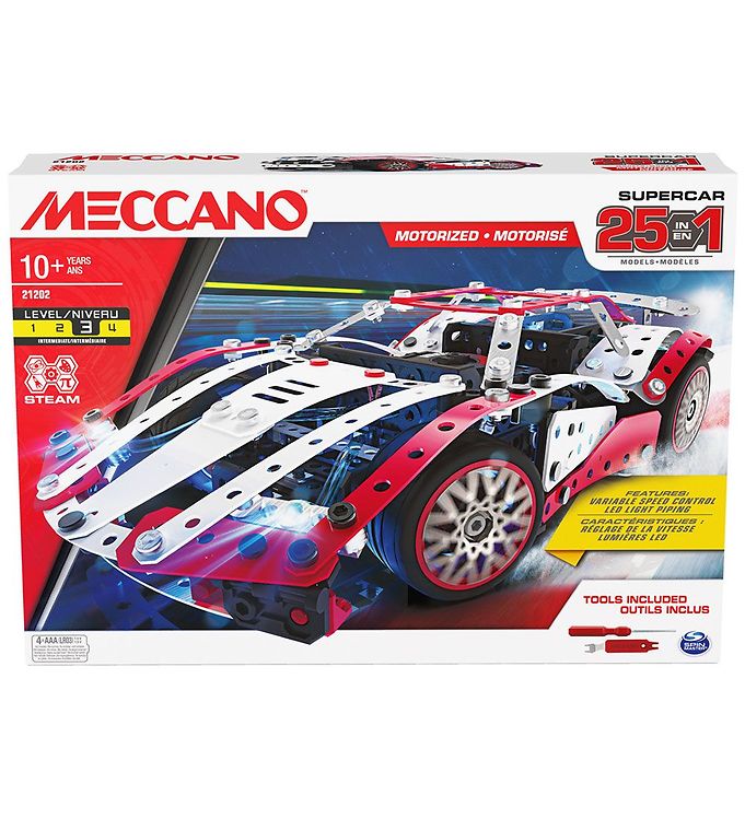 MECCANO - ENSEMBLE 10 MODÈLES EN 1 - VOITURE DE RALLYE BLEUE