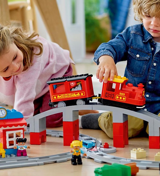 UNBOXING LEGO DUPLO STEAM TRAIN WITH TRAIN STATION & ACTION BRICKS