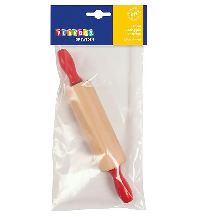 Wooden Rolling Pin - Play Dough or Clay Roller - Natural Playbox