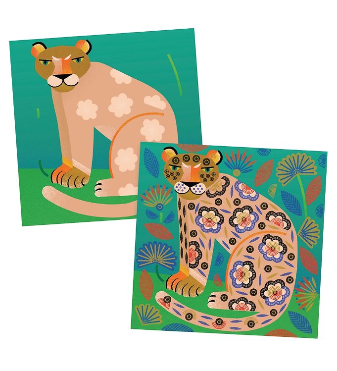 Djeco Stamp Set - Clear Stamps - Patterns and Animals
