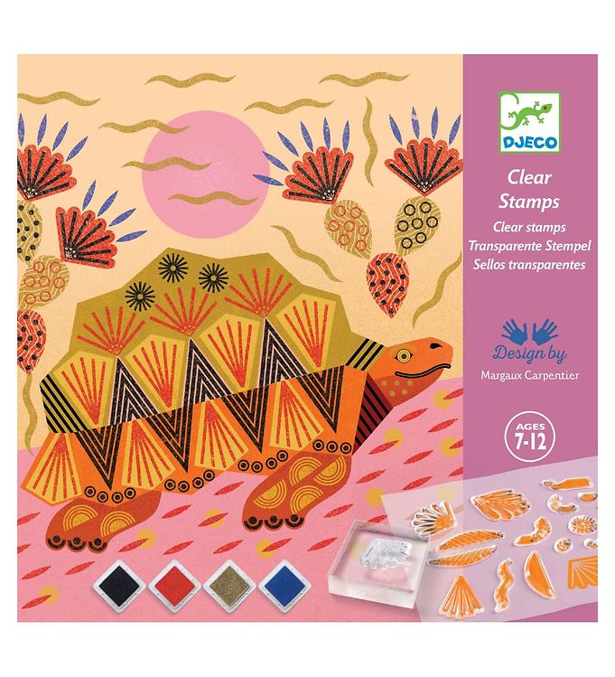 Djeco Stamp Set - Clear Stamps - Patterns and Animals