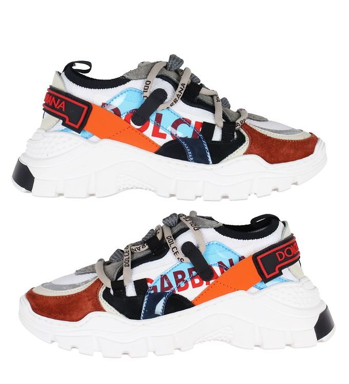 dolce & gabbana leather sneakers with scarf laces