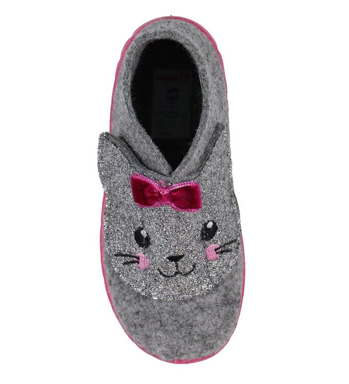 Superfit Slippers - Wool - Grey m/Cat Prompt Shipping
