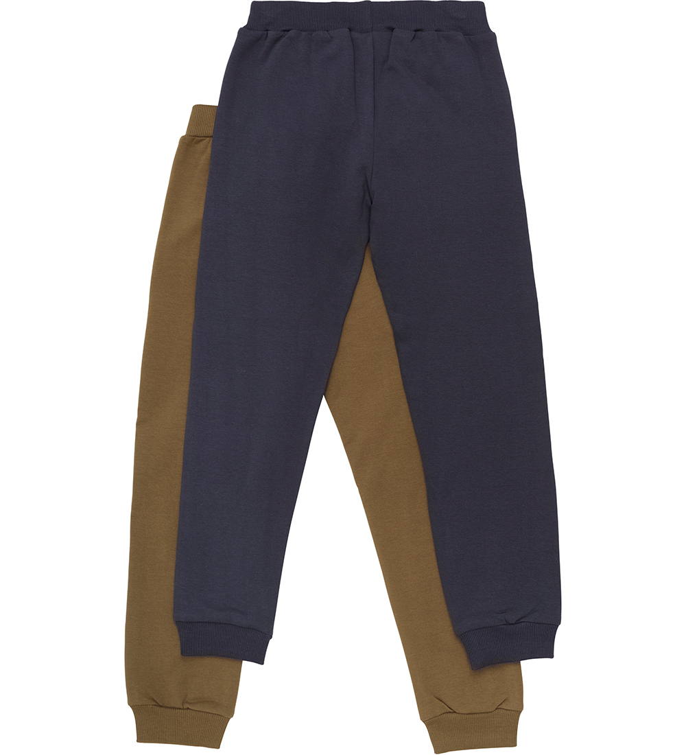 Minymo Sweatpants - 2-Pack - Sepia/Navy