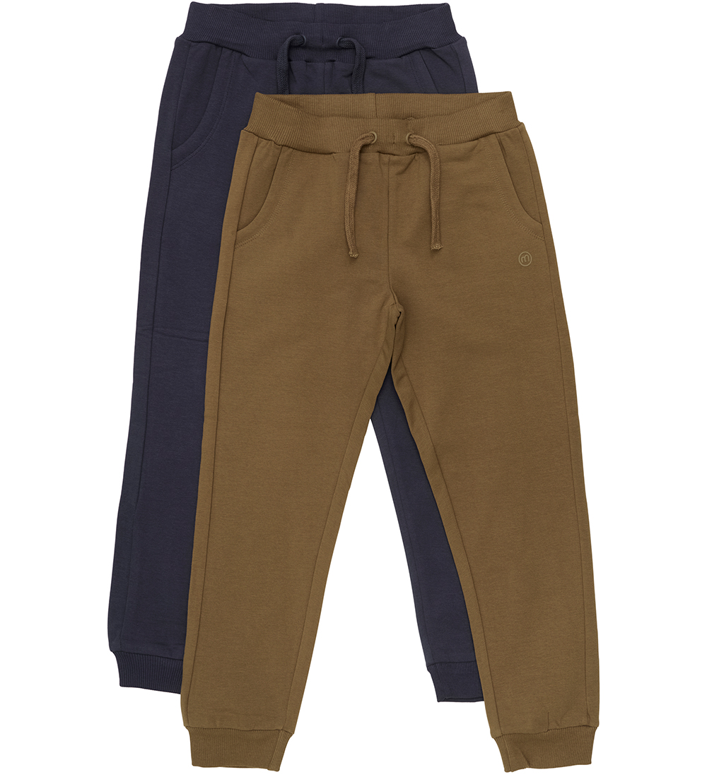 Minymo Sweatpants - 2-Pack - Sepia/Navy