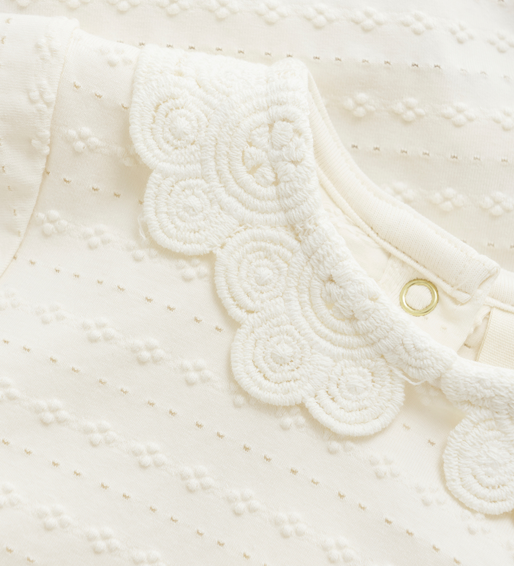 Minymo Bodysuit L/æ - Eggnog w. Pattern