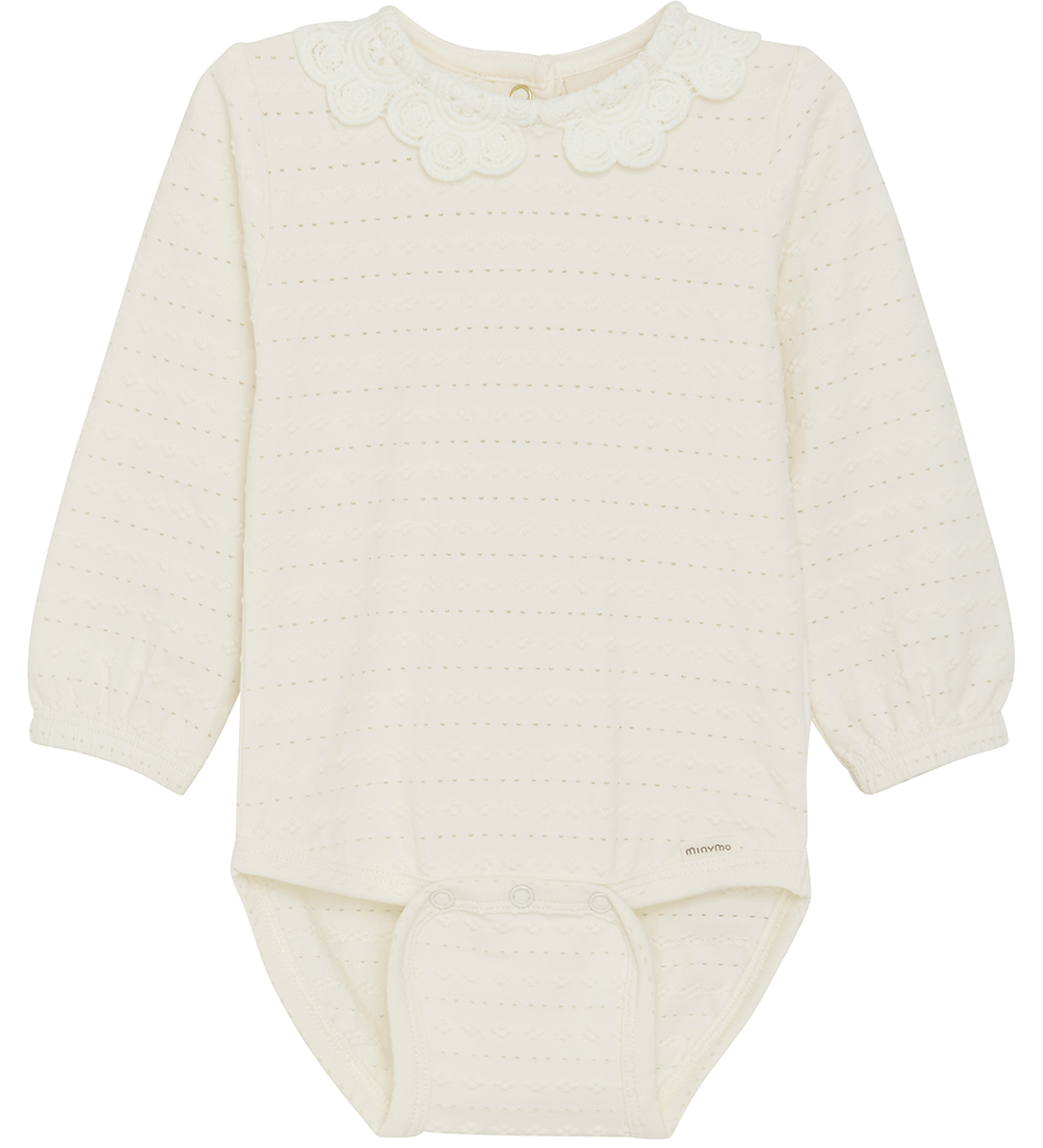 Minymo Bodysuit L/æ - Eggnog w. Pattern