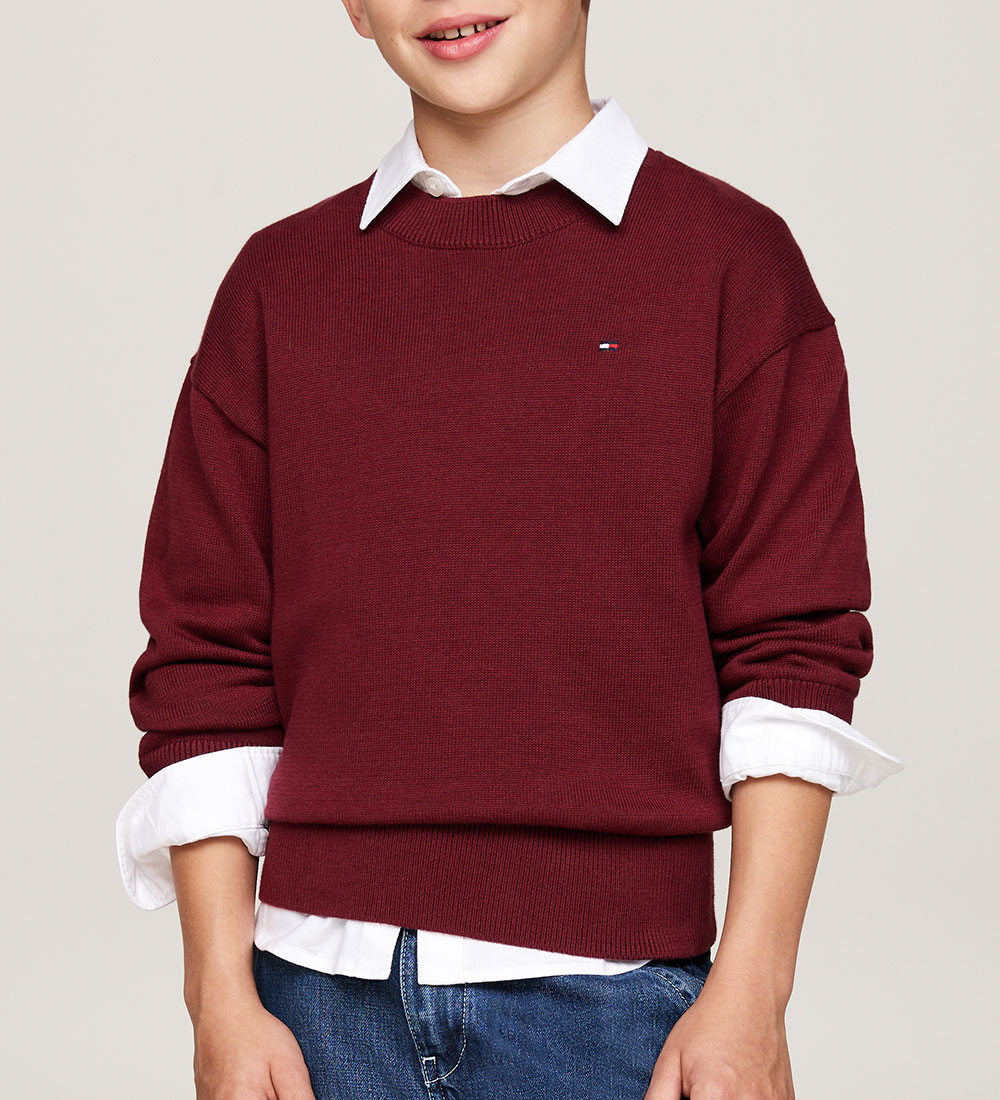 Tommy Hilfiger Blouse - Knitted - Essential - Deep Rouge