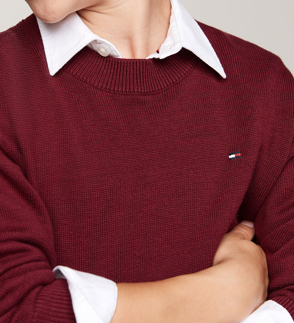 Tommy Hilfiger Blouse - Knitted - Essential - Deep Rouge