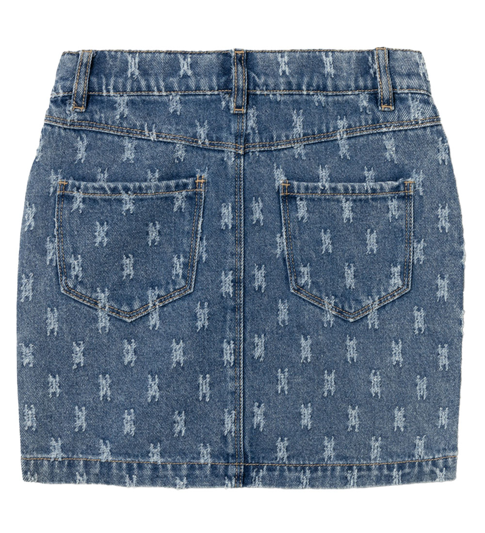 Name It Skirt - NkfBente - Dark Blue Denim w. Pattern