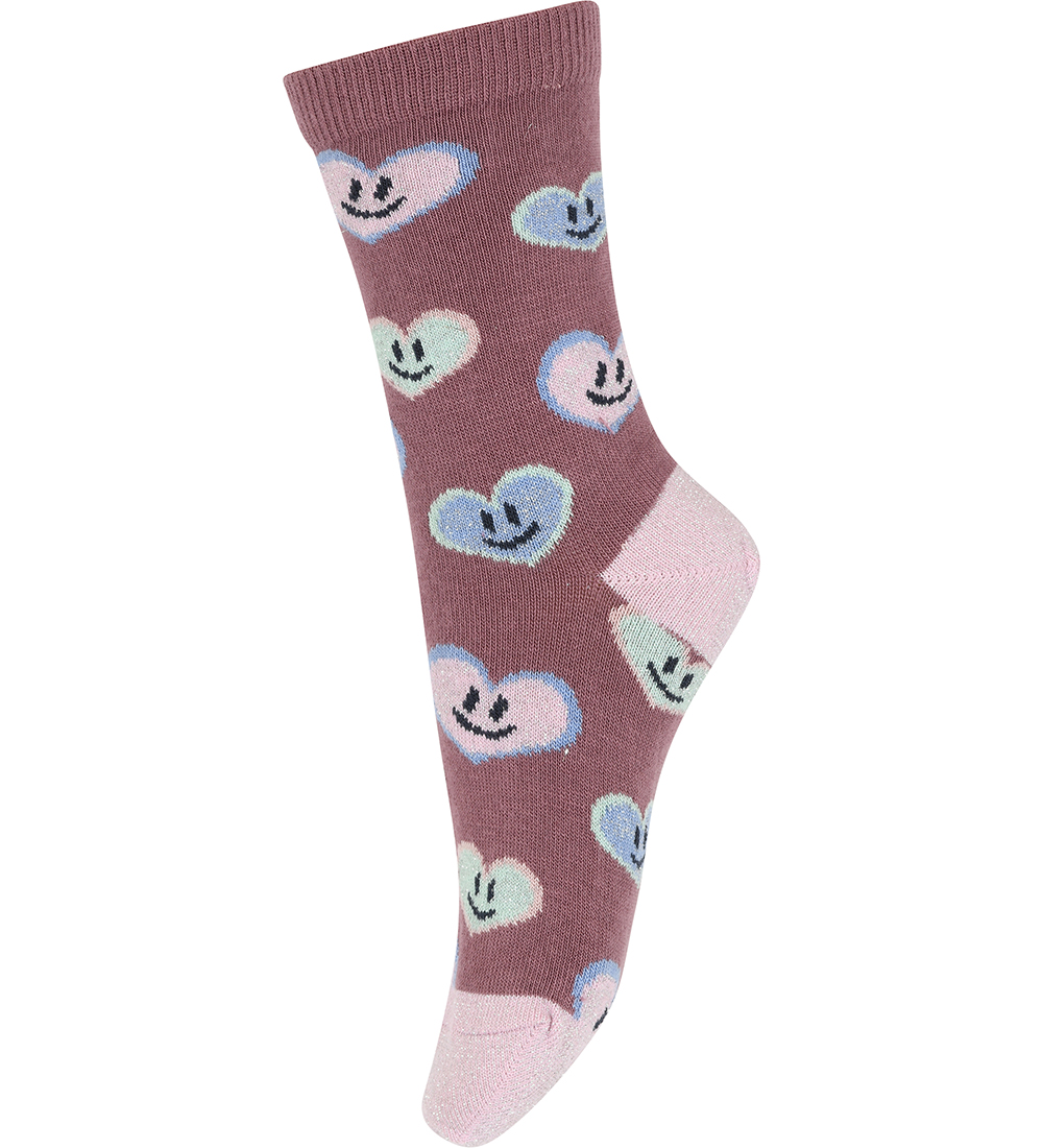 Melton Socks - Happy Hearts - Grape Shake