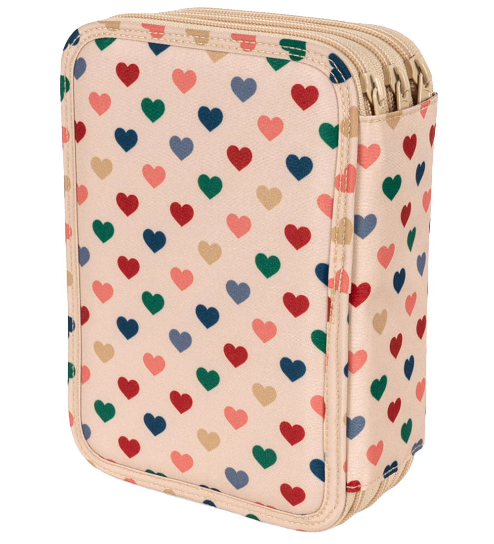 Konges Sløjd Pencil Case - Clover - Frappe w. Hearts