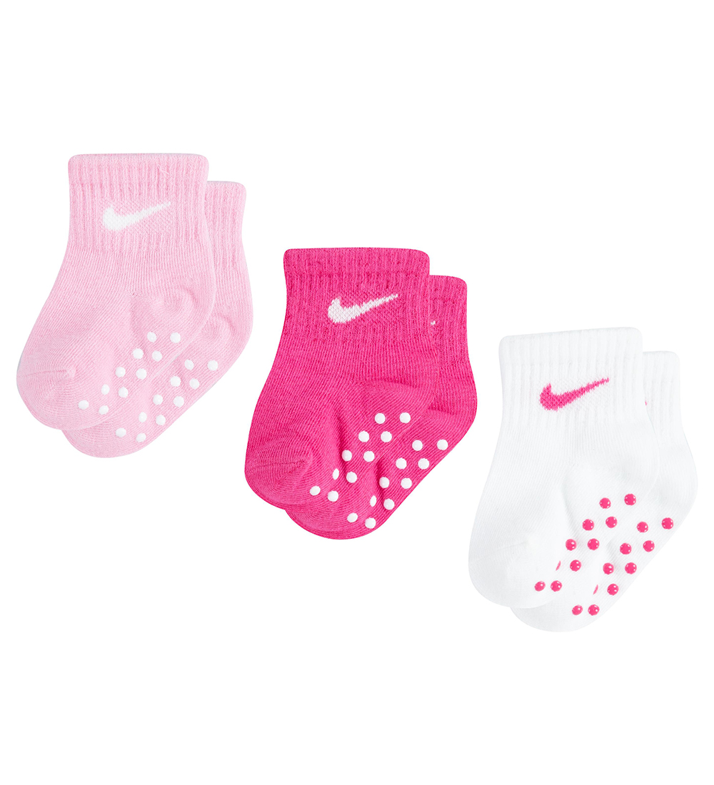 Nike Socks - 3-Pack - Non-Slip - White/Pink