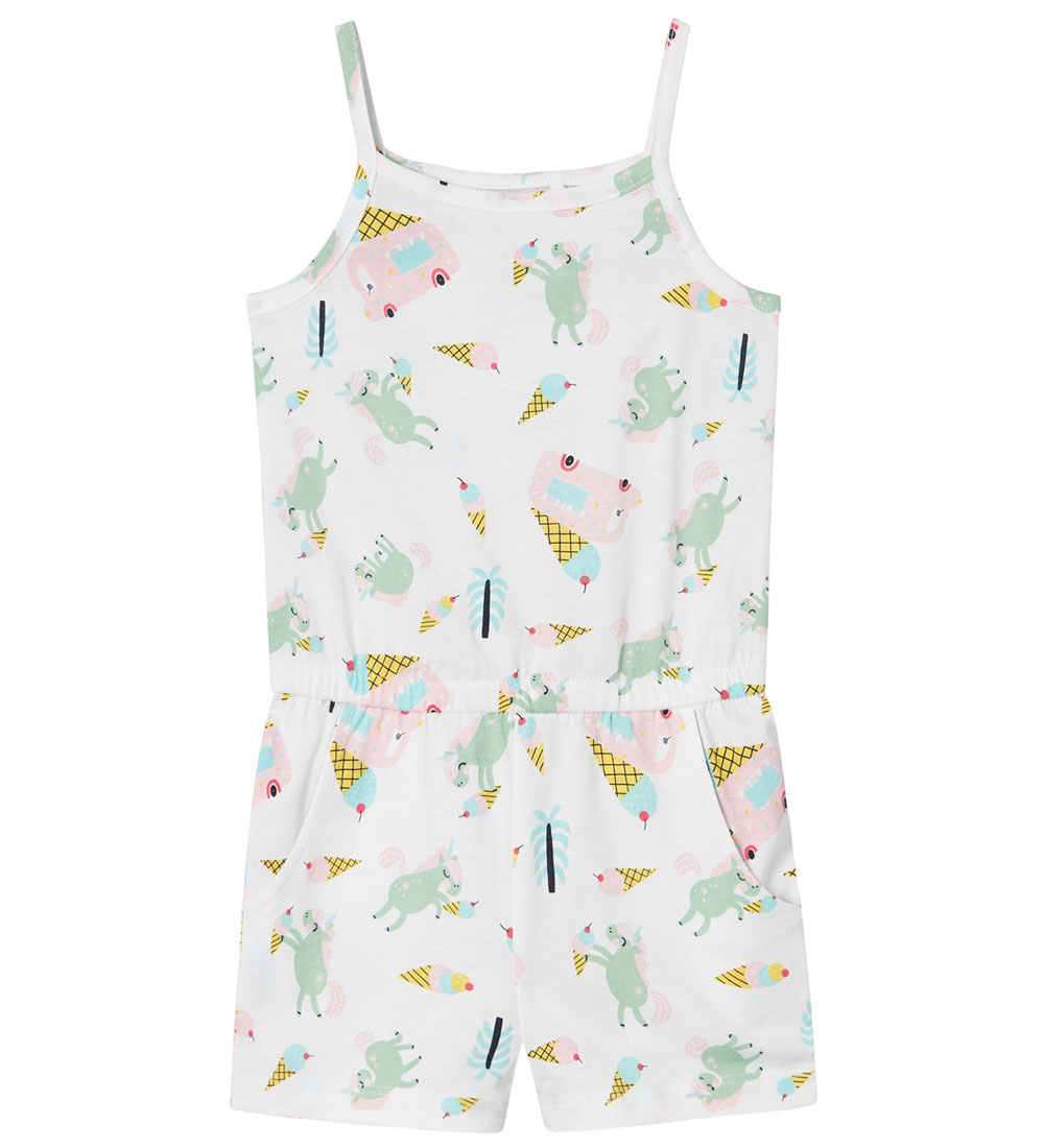 Name It Summer Romper - NmfVigga - Bright White/Unicorn Duck Ice