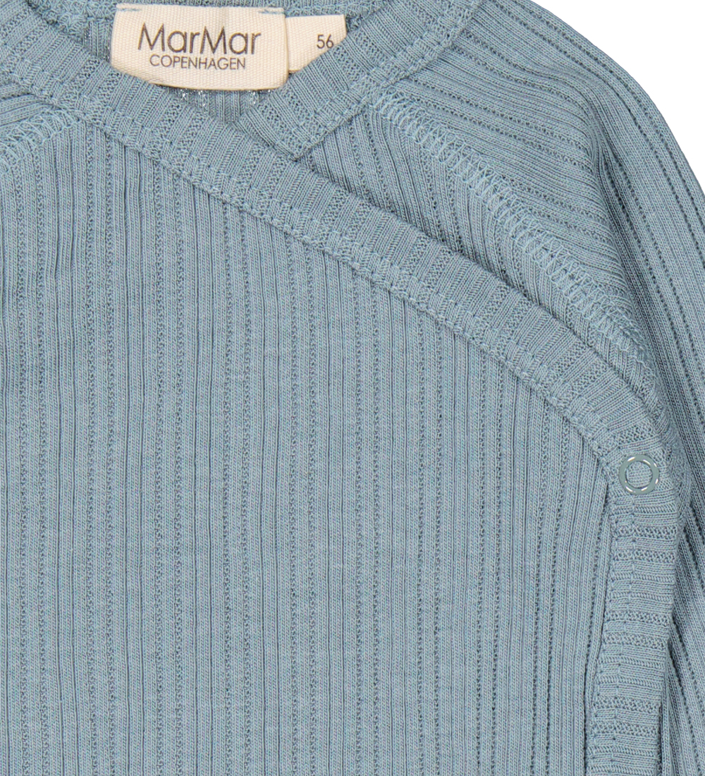 MarMar Wrap Bodysuit L/æ - Modal - Belito - Blue Dove w. Pointel
