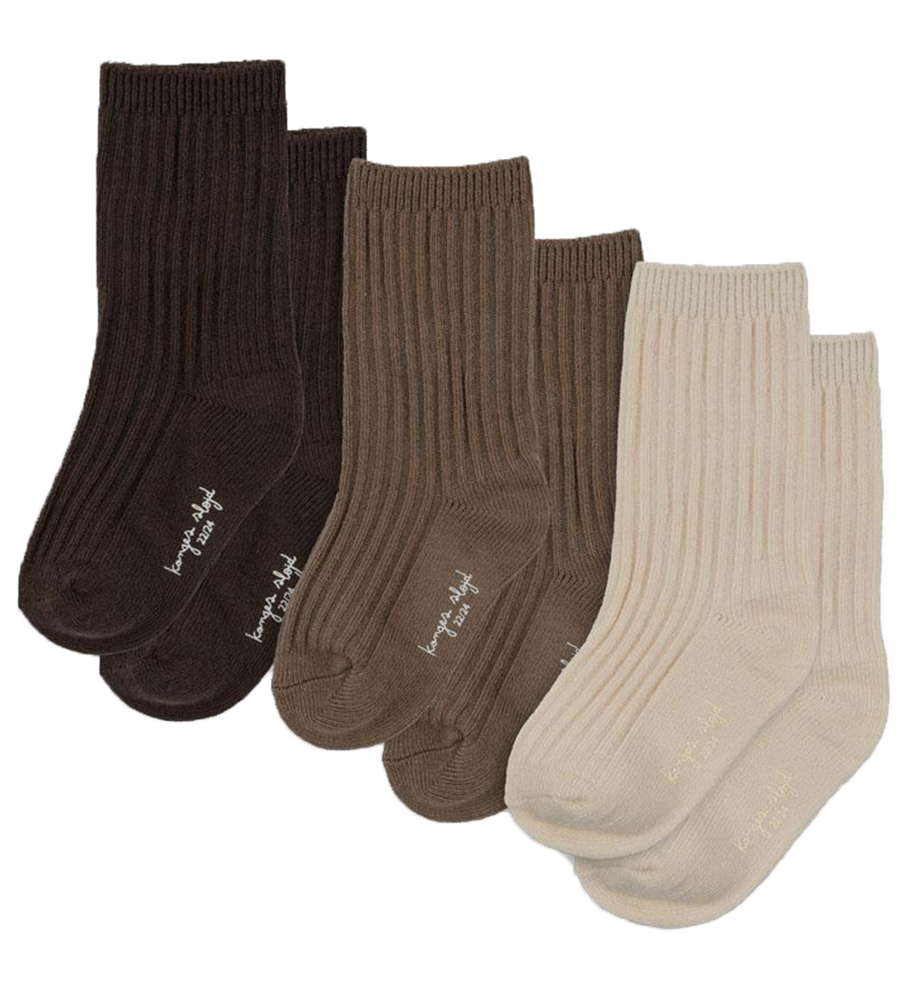 Konges Sløjd Socks - 3-Pack - Sand/Hazel/Shitake