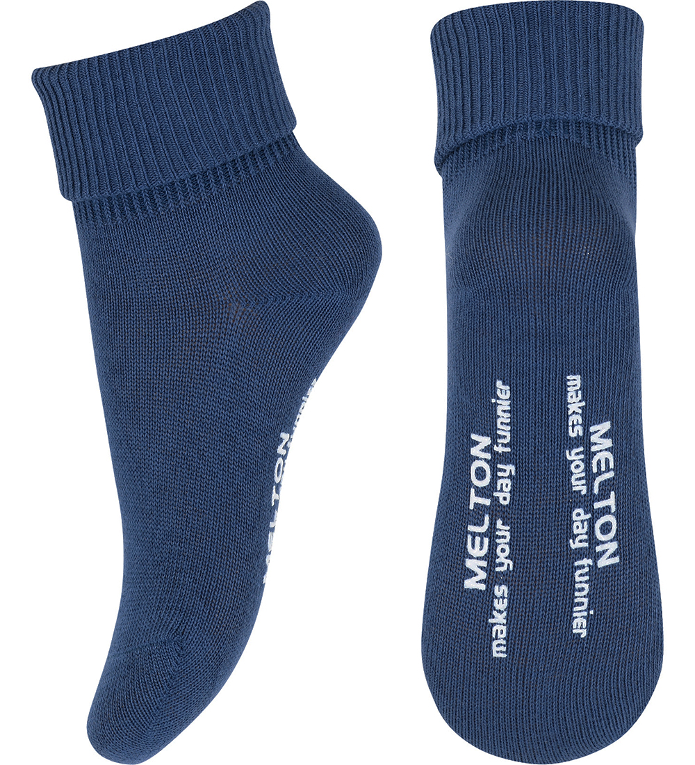 Melton Socks w. Anti-Slip - True Navy