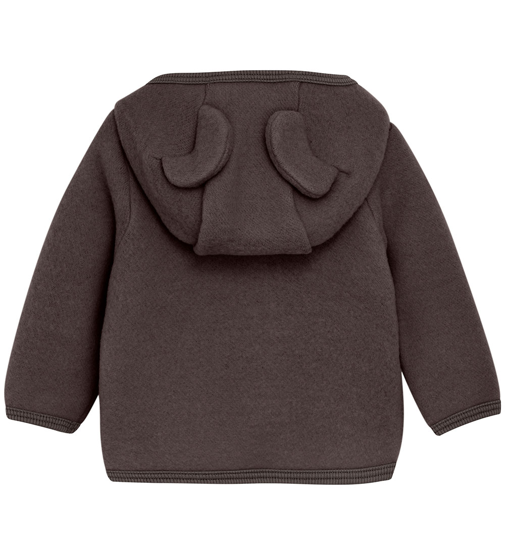 Huttelihut Cardigan - Wool fleece - Raisin w. Ears