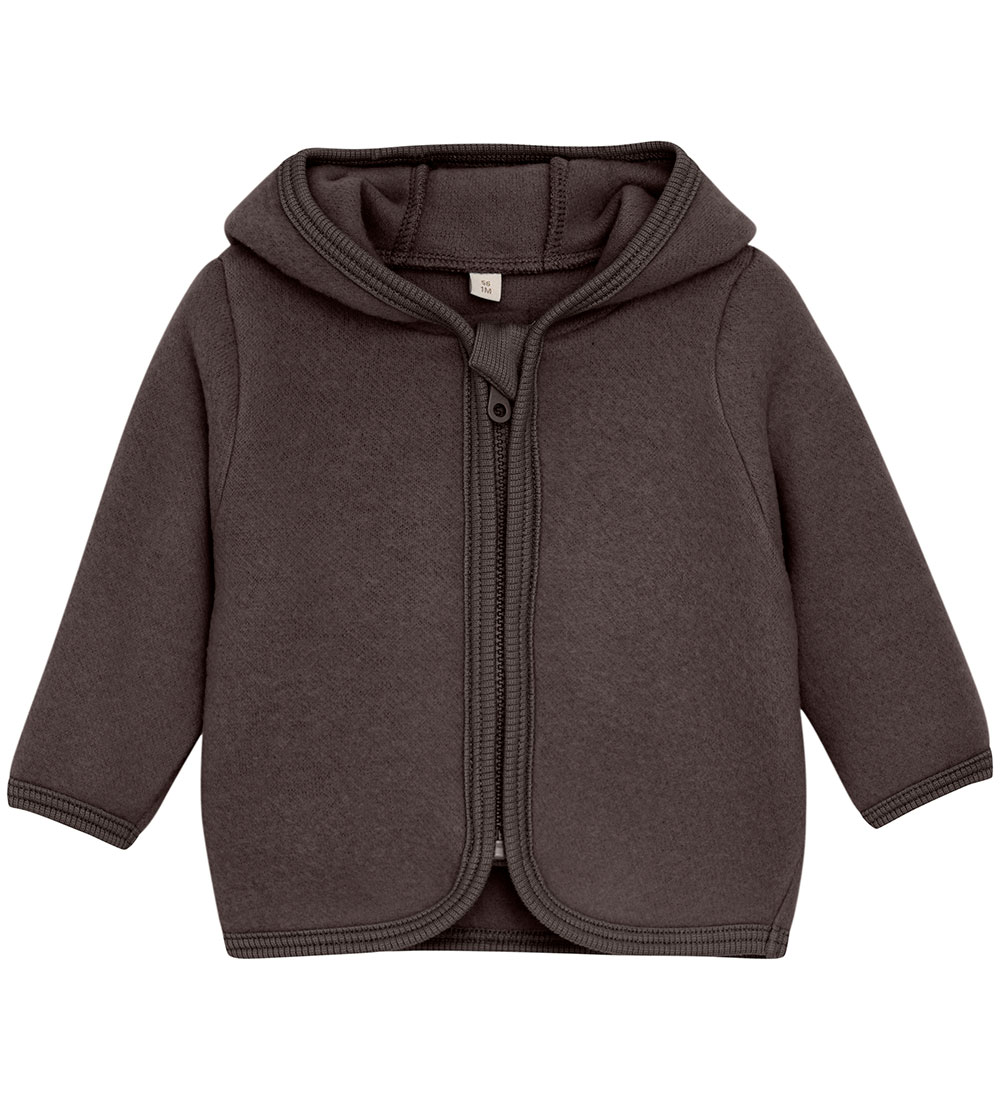 Huttelihut Cardigan - Wool fleece - Raisin w. Ears