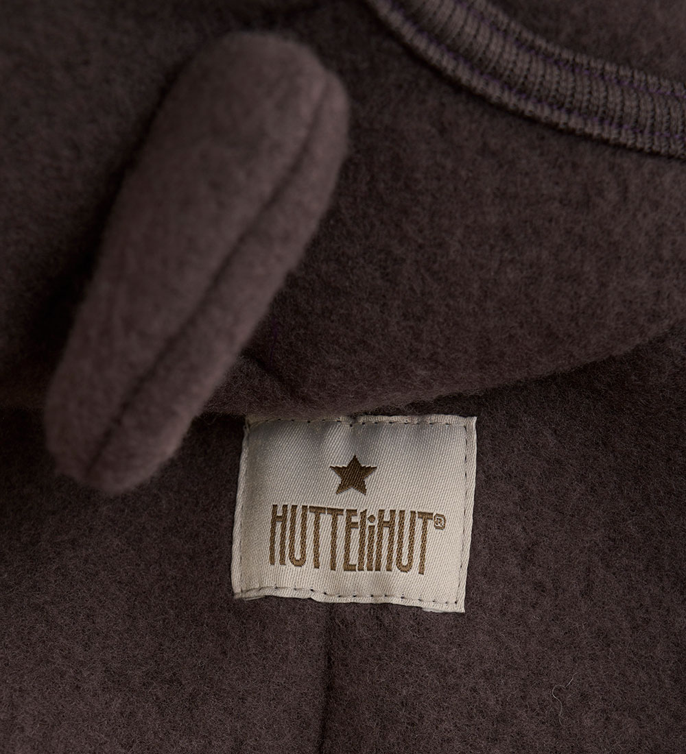 Huttelihut Pramsuit - Wool fleece - Raisin w. Ears
