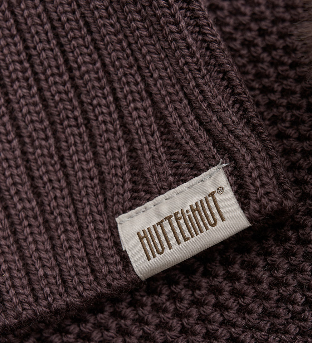 Huttelihut Balaclava - Wool/Cotton - Knitted - 2-layer - Raisin