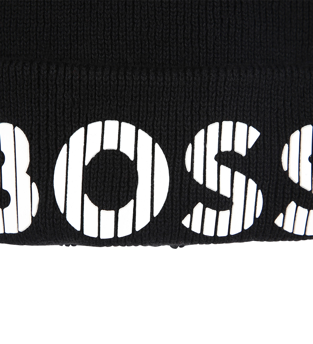 BOSS Mütze - Strick - Schwarz m. Weiß