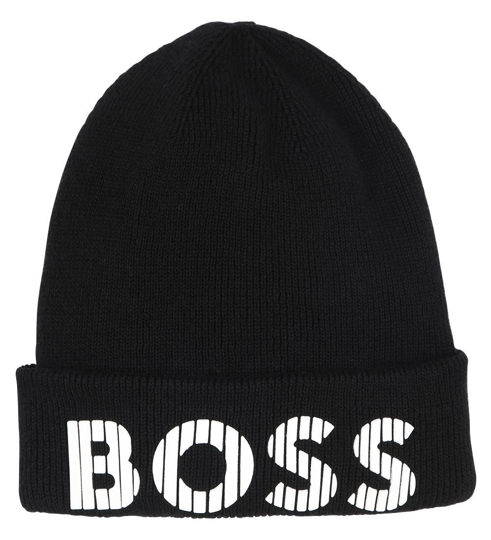 BOSS Mütze - Strick - Schwarz m. Weiß