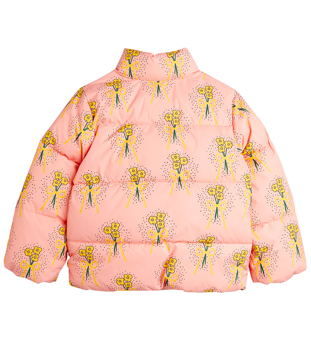 Mini Rodini Steppjacke - City - Winter Flowers Aop - Pink