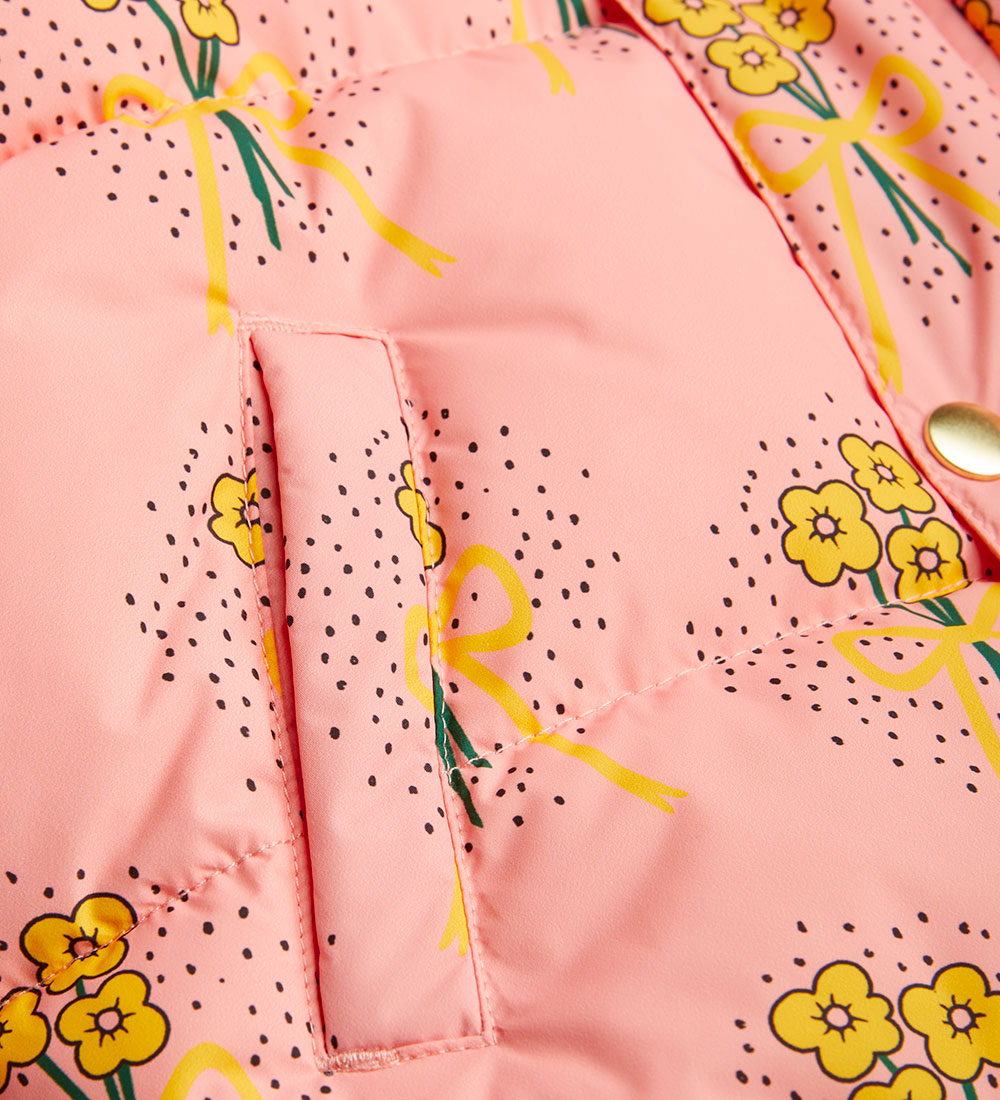 Mini Rodini Steppjacke - City - Winter Flowers Aop - Pink