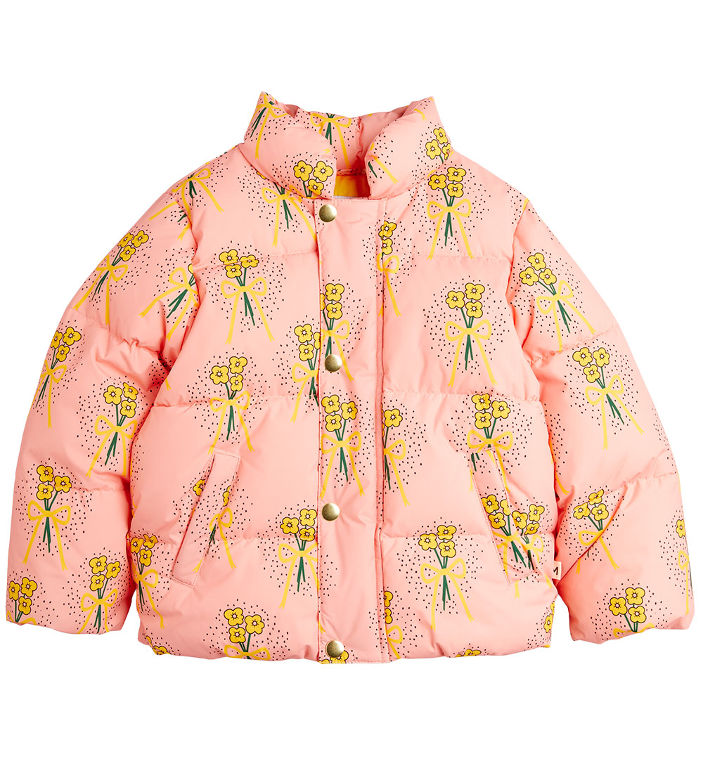 Mini Rodini Steppjacke - City - Winter Flowers Aop - Pink