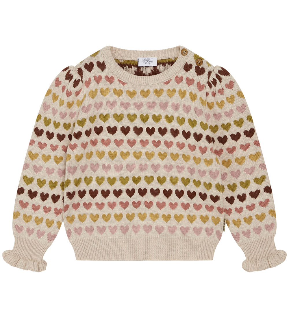 Hust and Claire Blouse - Knitted - Pani - Wheat Melange w. Heart