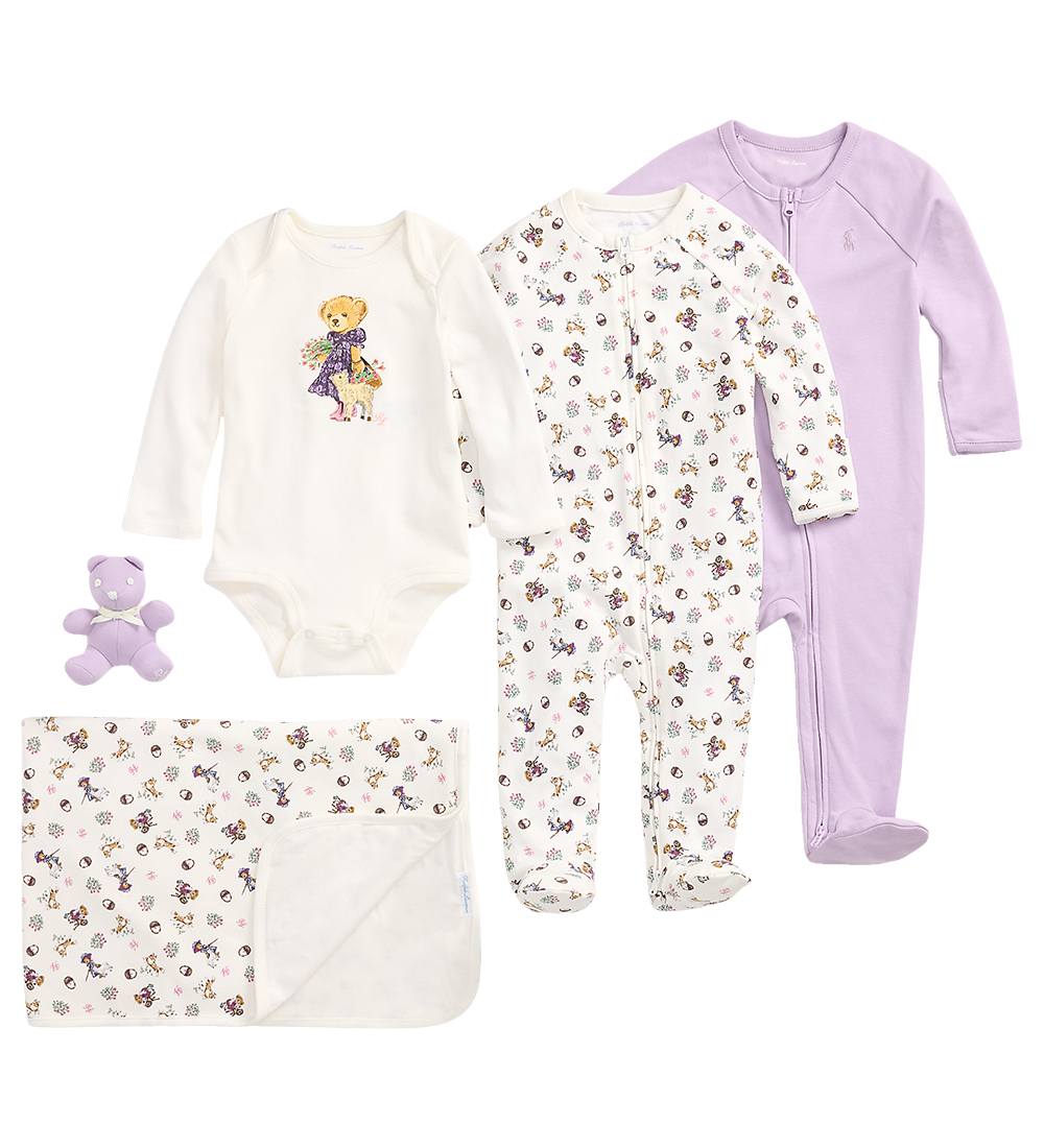 Boîte Cadeau Polo Ralph Lauren - 5 Parties - Cream av. Peluches