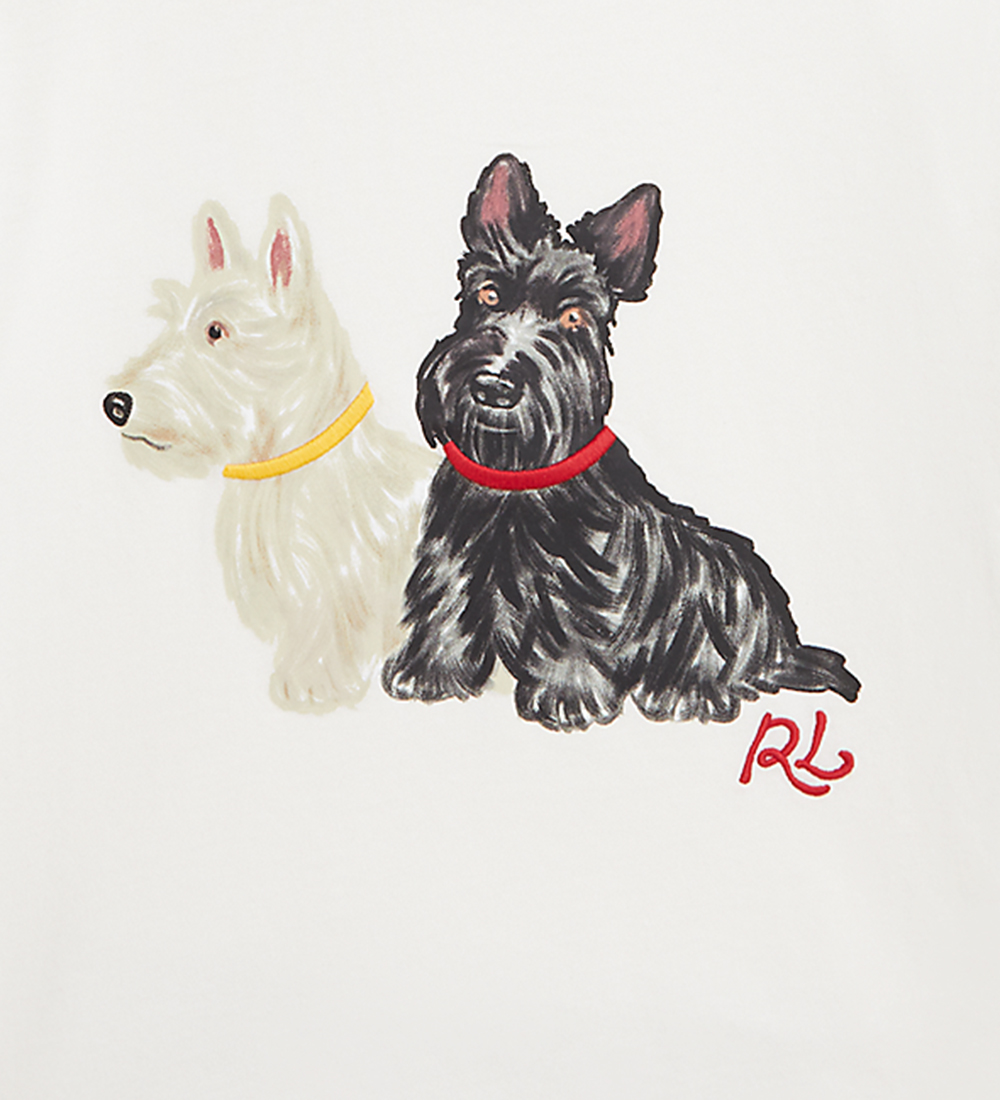 Blouse Polo Ralph Lauren - Recadré - Blanc av. Chiens