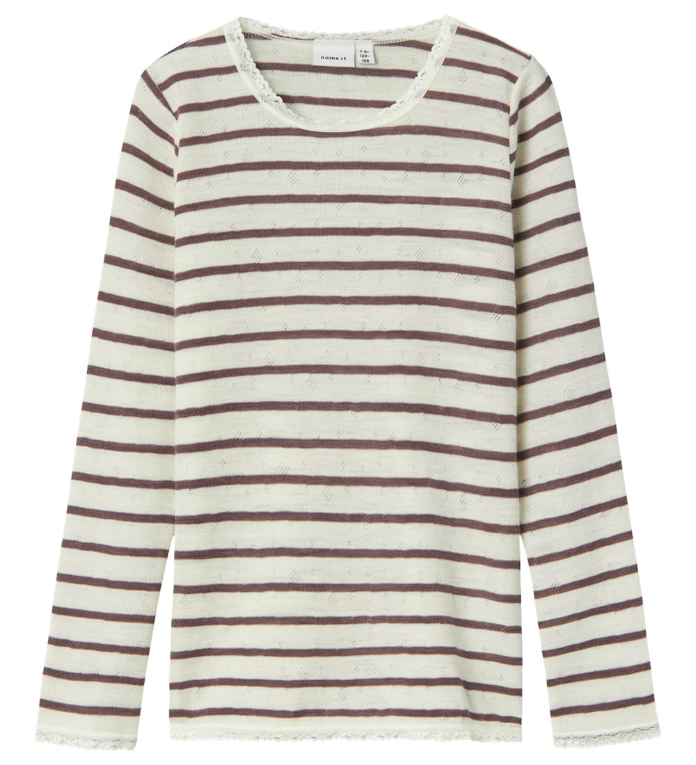 Name It Blouse - Wool - NkfWang - Snow White/Sparrow
