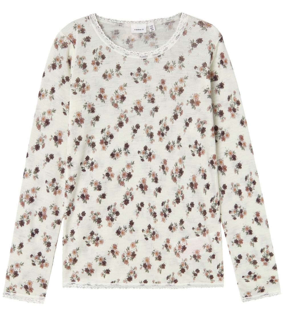 Name It Blouse - Wool - NkfWang - Snow White/AOP