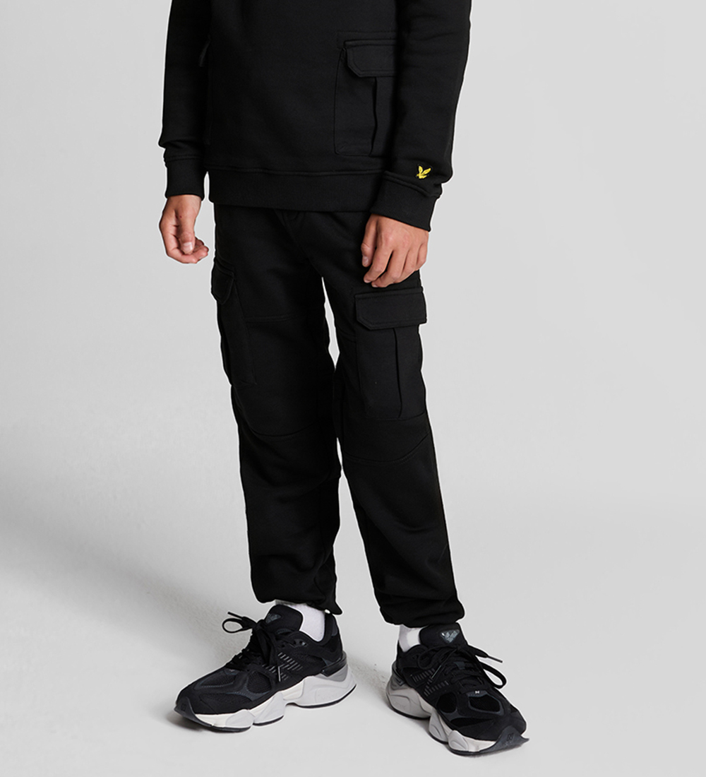 Lyle & Scott Joggingbuxur - Fangað farm - Jet Black