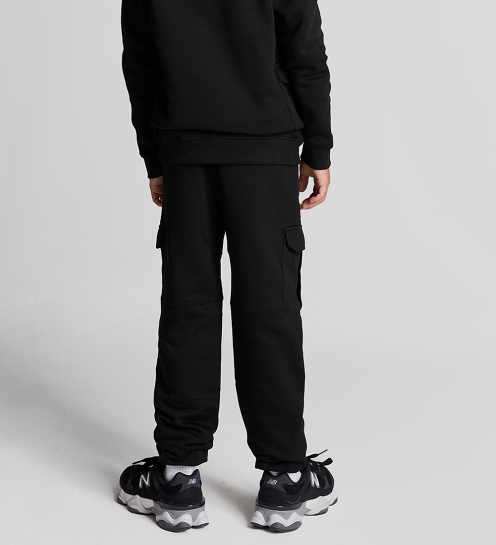 Lyle & Scott Joggingbuxur - Fangað farm - Jet Black