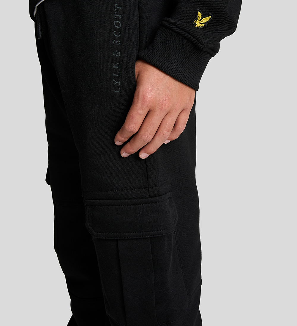 Lyle & Scott Joggingbuxur - Fangað farm - Jet Black