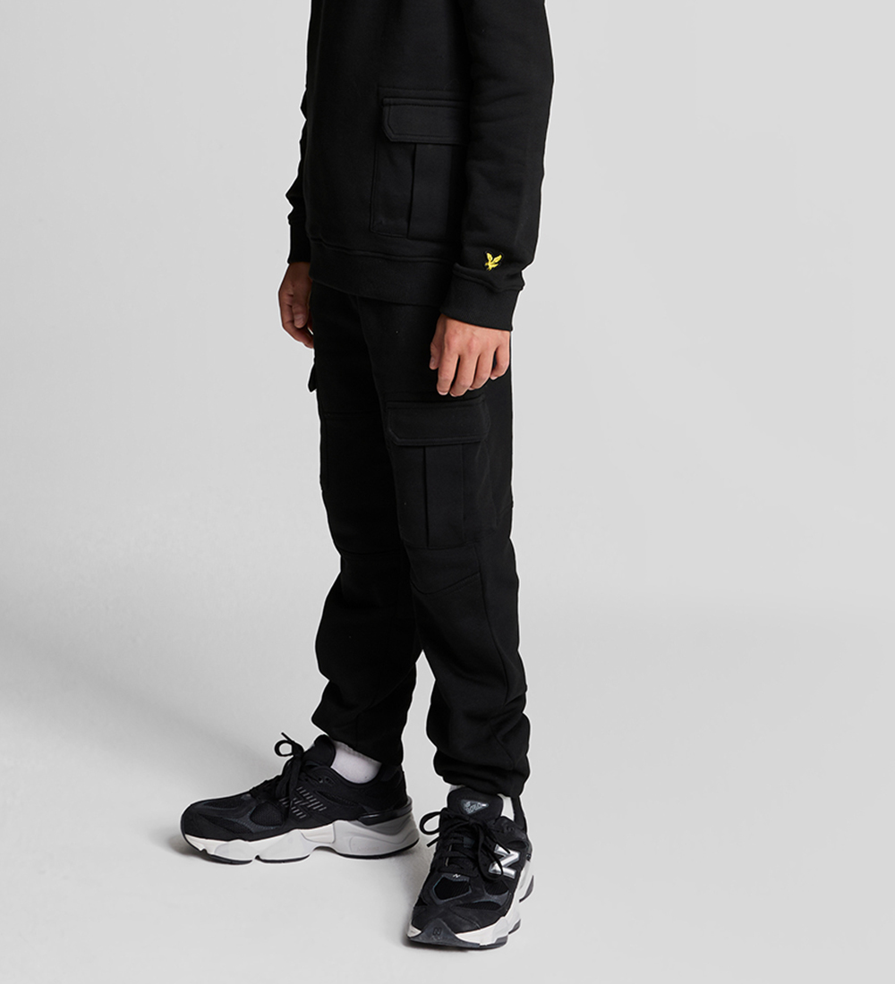 Lyle & Scott Joggingbuxur - Fangað farm - Jet Black