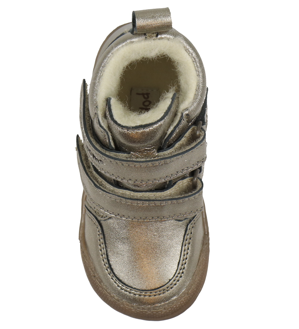 Pom Pom Winter Boots - Sneaker Wool Booty - Metallic Asphalt w.