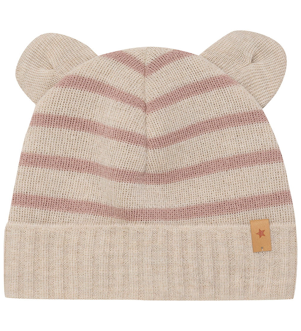 Huttelihut Beanie - Wool - Knitted - Mahogany Rose w. Ears