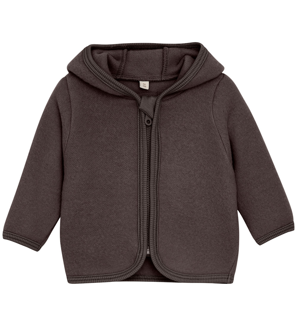 Huttelihut Cardigan - Wool fleece - Raisin w. Ears