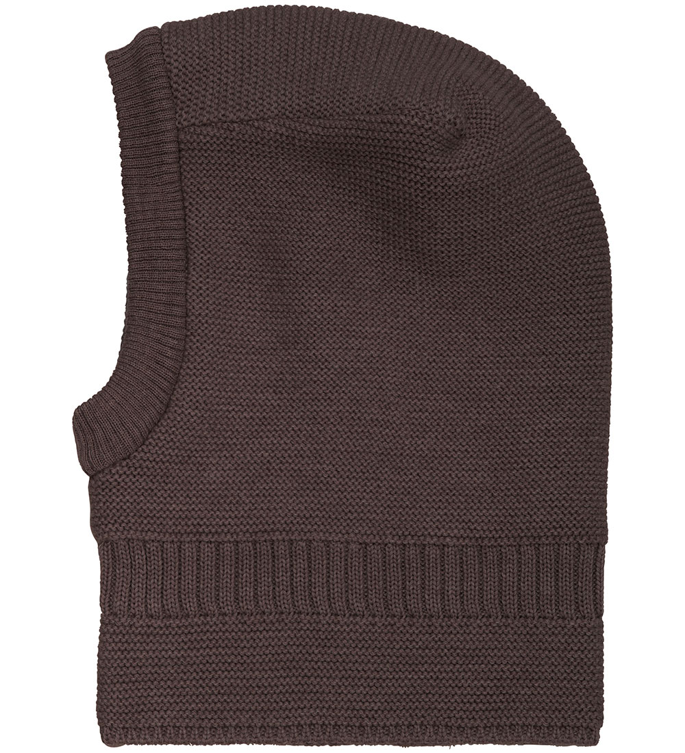 Huttelihut Balaclava - Wool/Cotton - Knitted - 2-layer - Raisin