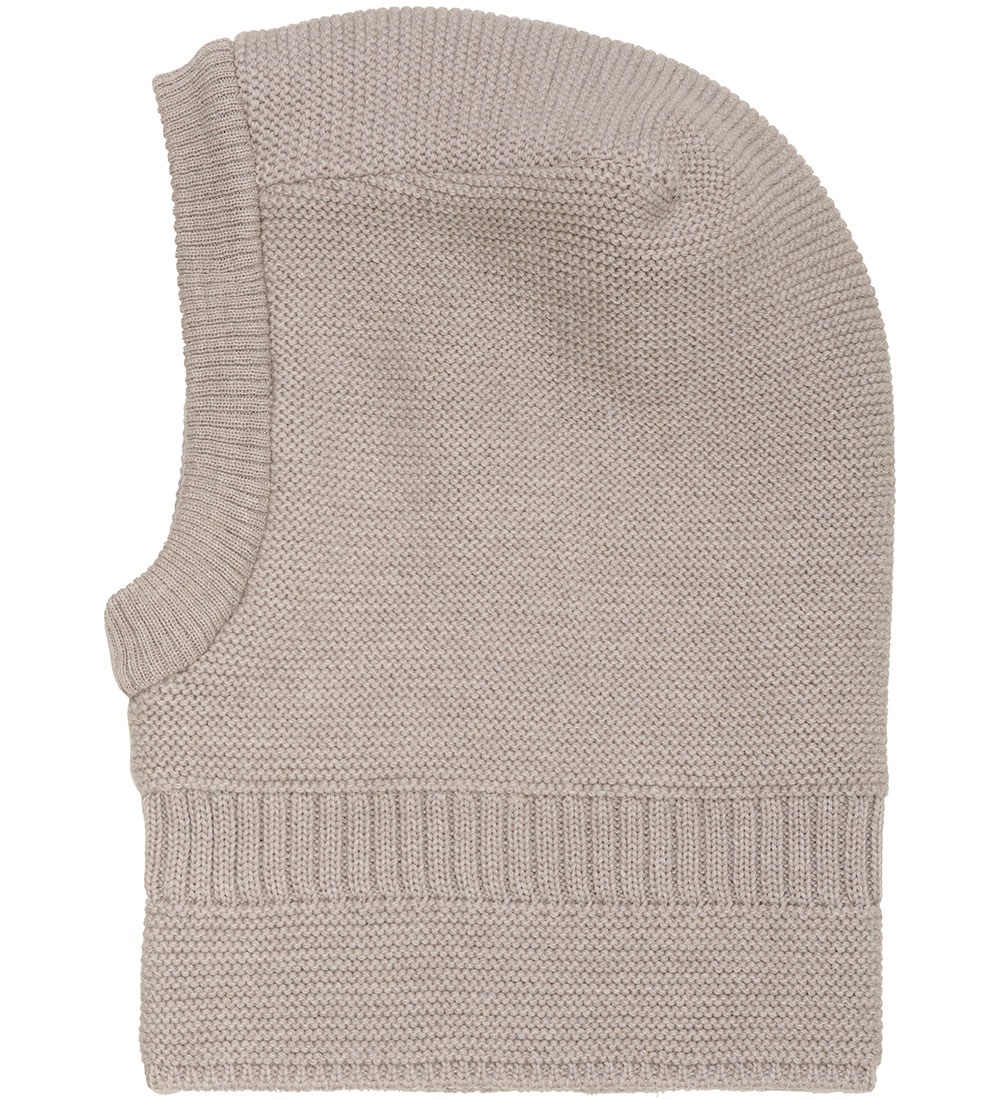 Huttelihut Balaclava - Wool/Cotton - Knitted - 2-layer - Camel M