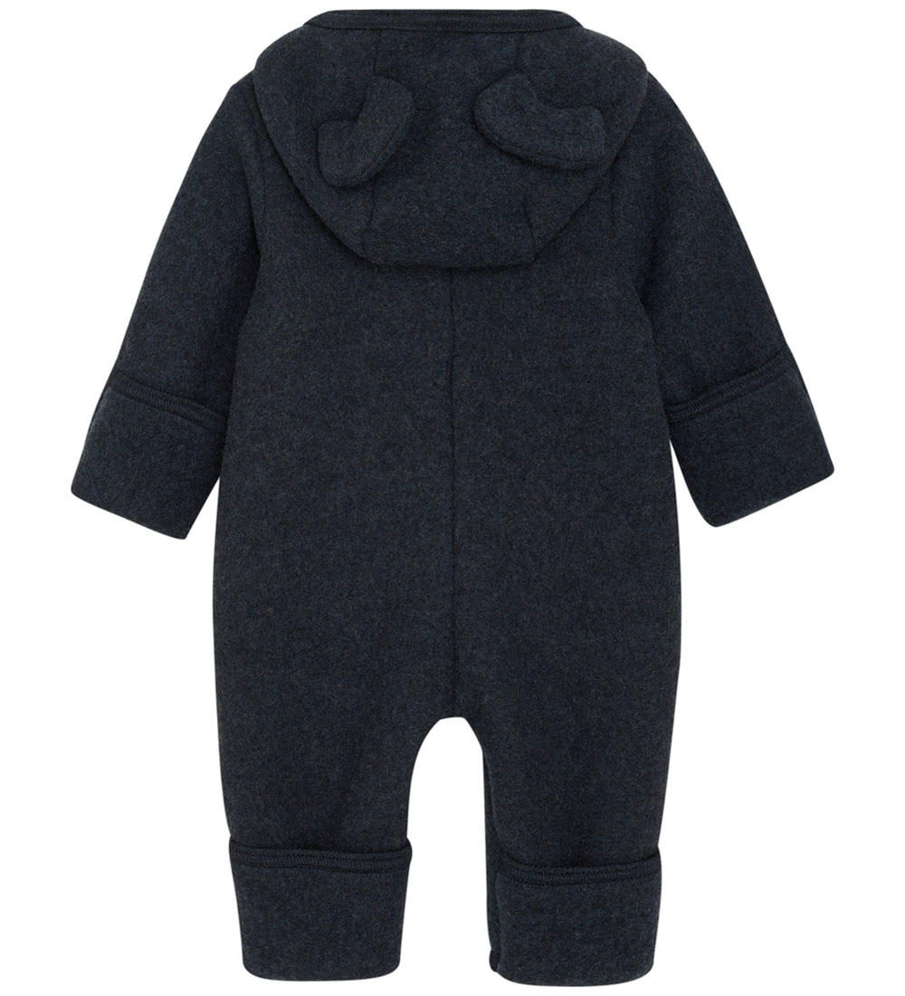 Huttelihut Pramsuit - Wool fleece - Navy w. Ears