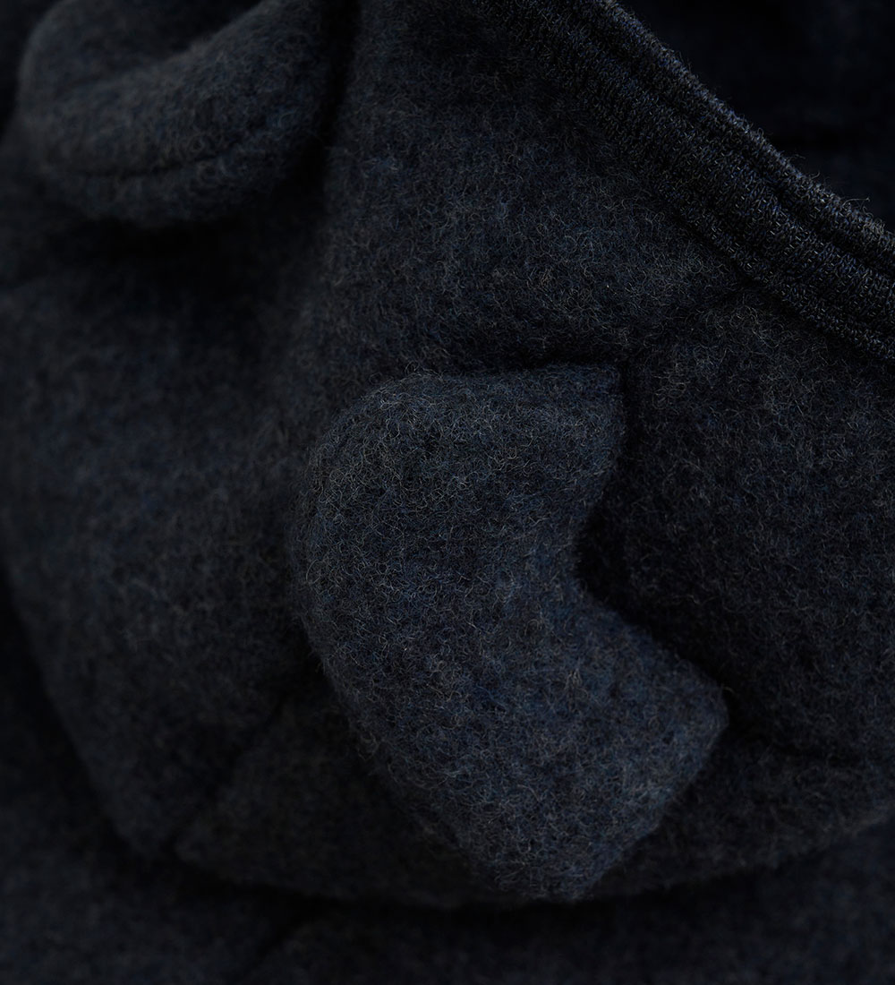 Huttelihut Pramsuit - Wool fleece - Navy w. Ears