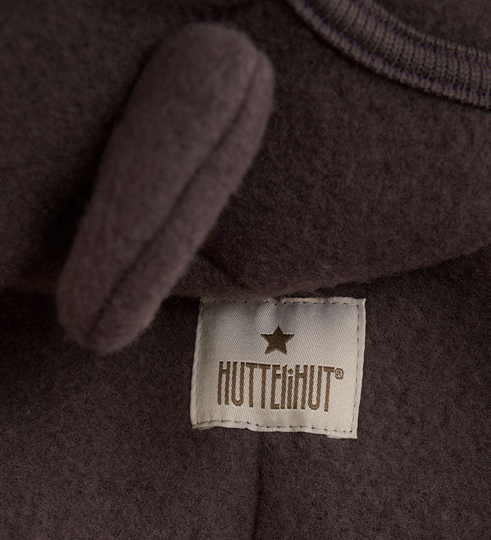 Huttelihut Pramsuit - Wool fleece - Raisin w. Ears